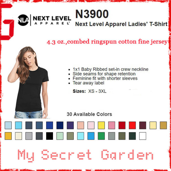 Next Level Apparel N3900 4.3 oz. Ladies' Ringpun Cotton Women T Shirt (Slim Fit -Special Order)